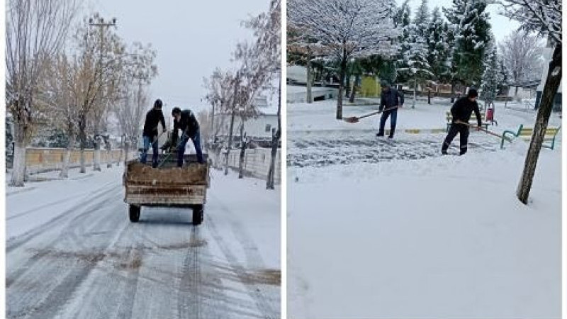 Gülşehir’de Belediye Ekipleri Karla Mücadelede Görev Başında