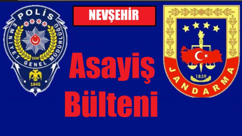 Nevşehir’in Haftalık Asayiş Bülteni Açıklandı