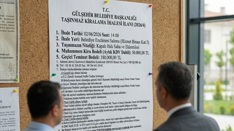Kapalı Halı Saha ve Eklentileri İhale İle Kiraya Verilecek