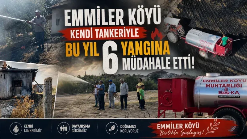 Emmiler Köyündeki Su Tankeri 6 Yangına Müdahale Etti